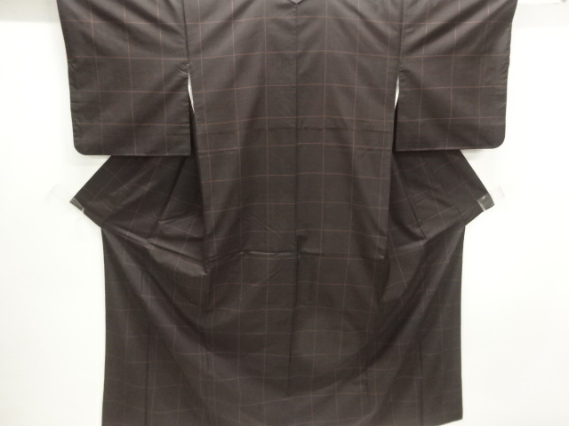 JAPANESE KIMONO / DORO OSHIMA TSUMUGI / WOVEN GRID / 5MARUKI